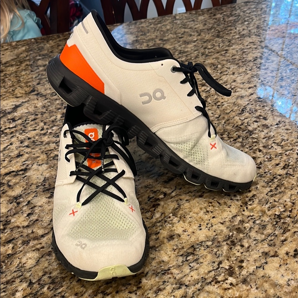 On Running Athletic Shoes - White, Black, Orange